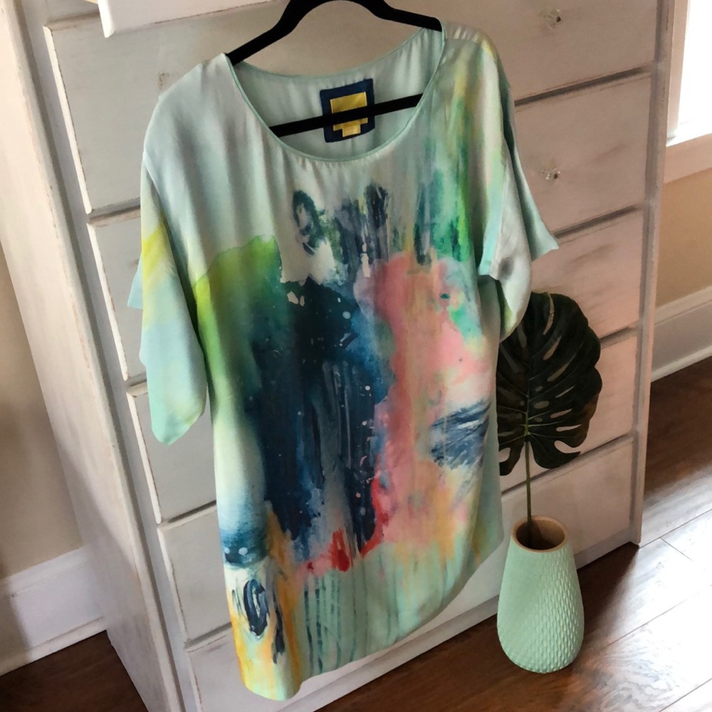 Maeve (Anthropologie) Silk T-Shirt Dress